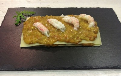 Lasaña de cigalitas