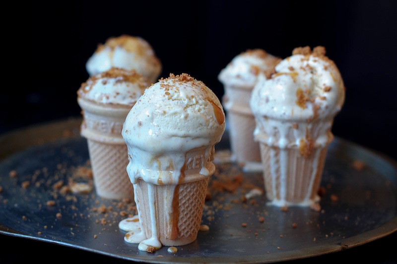 Mascarpone and toffee ice-cream