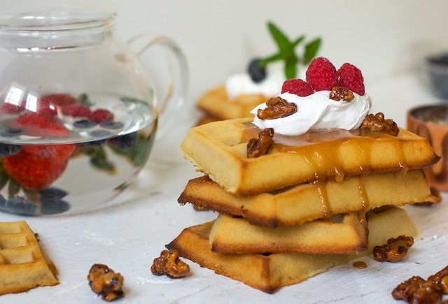 C196 loleta Gofres de tarta de queso con salsa de caramelo 11 IMAGEN P