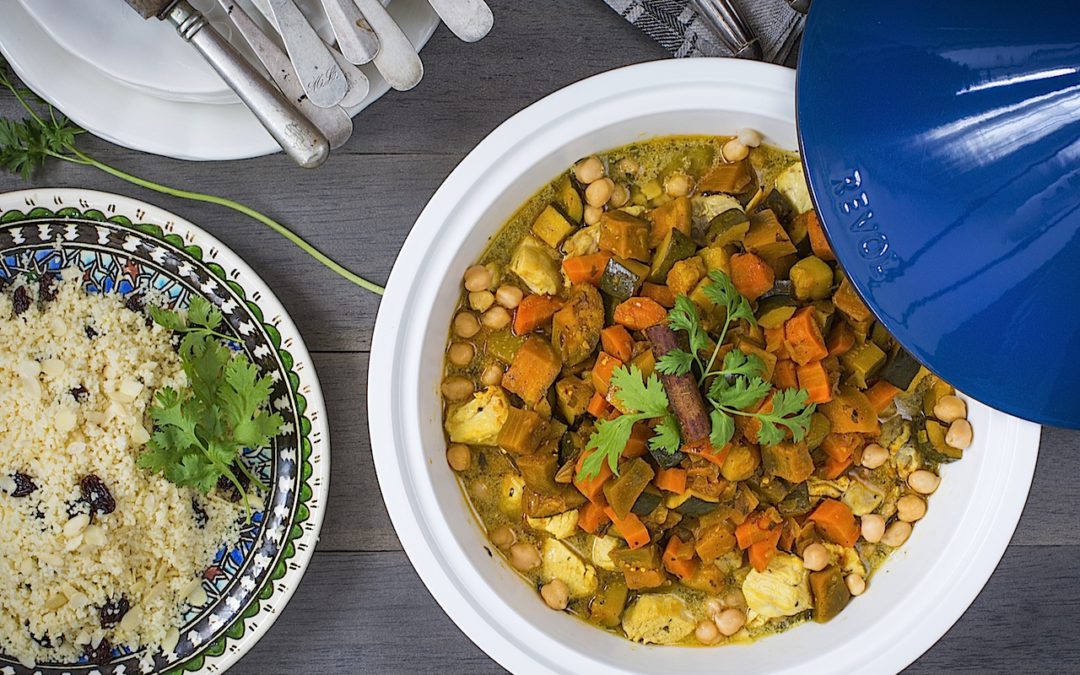 Cous Cous of chicken with vegetables. Morocco in your table