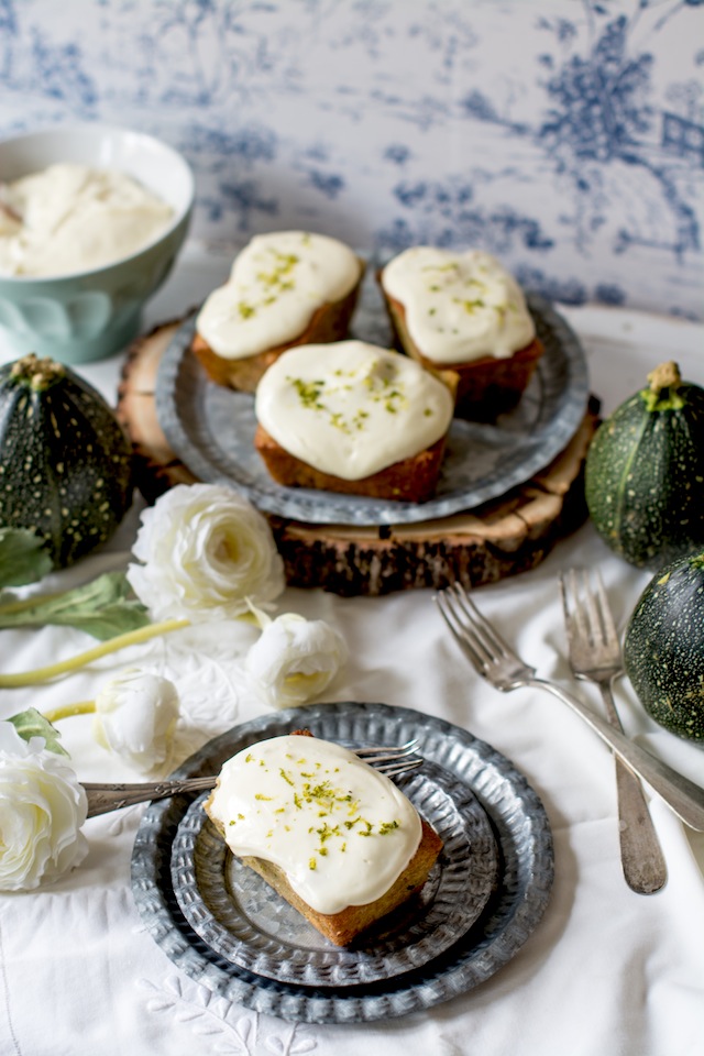 Zucchini and lime cakes