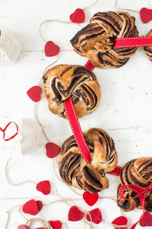 Chocolate brioche Crown. Delicious breakfast