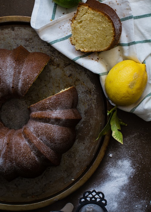 Homemade lemon and ricotta cake