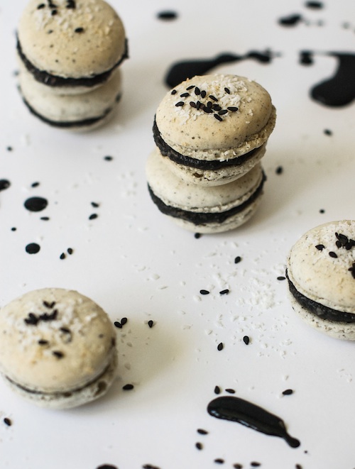 The best macarons. Coconut with black sesame cream