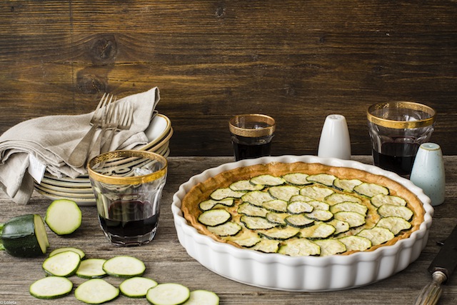 Quiche of Zucchini with ham and cream cheese. Le Creuset 3-1 anniversary sweepstakes