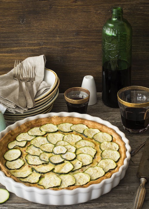 Quiche of Zucchini with ham and cream cheese. Le Creuset 5-1 anniversary sweepstakes