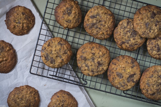 Cookies de platano, chocolate y nueces 2