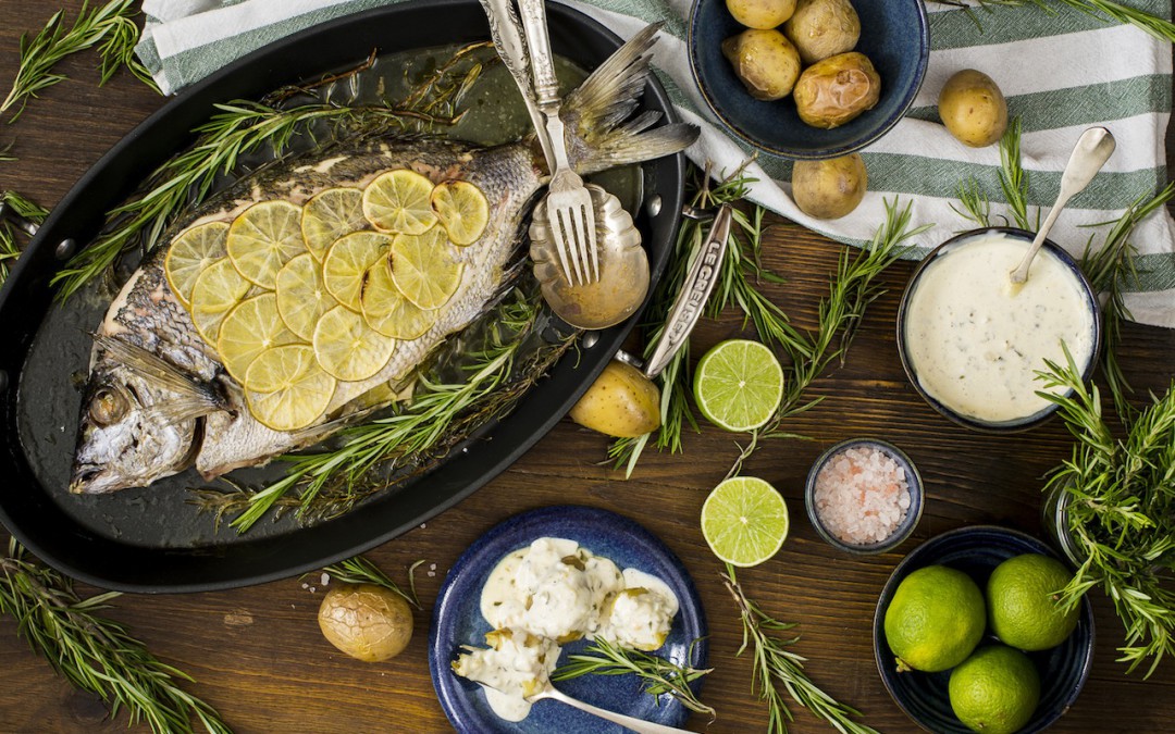 Bream to the aroma of lime and Rosemary. Fish for all