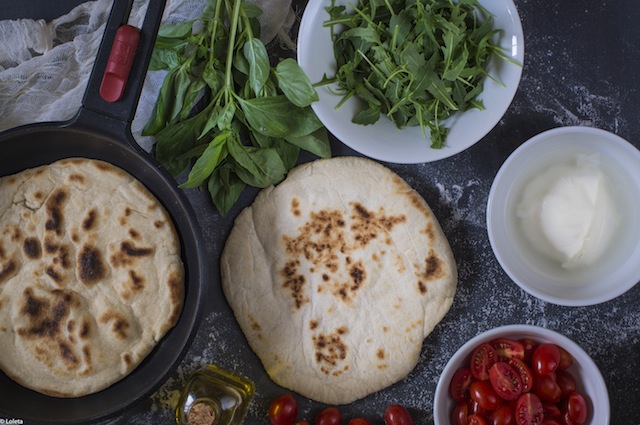 Pizza in pan. Caprese my way 1