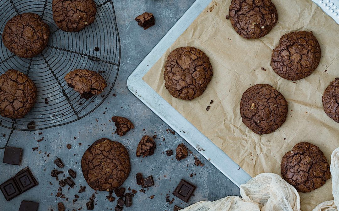 Las mejores galletas de brownie. Muy fáciles con chocolate y nueces