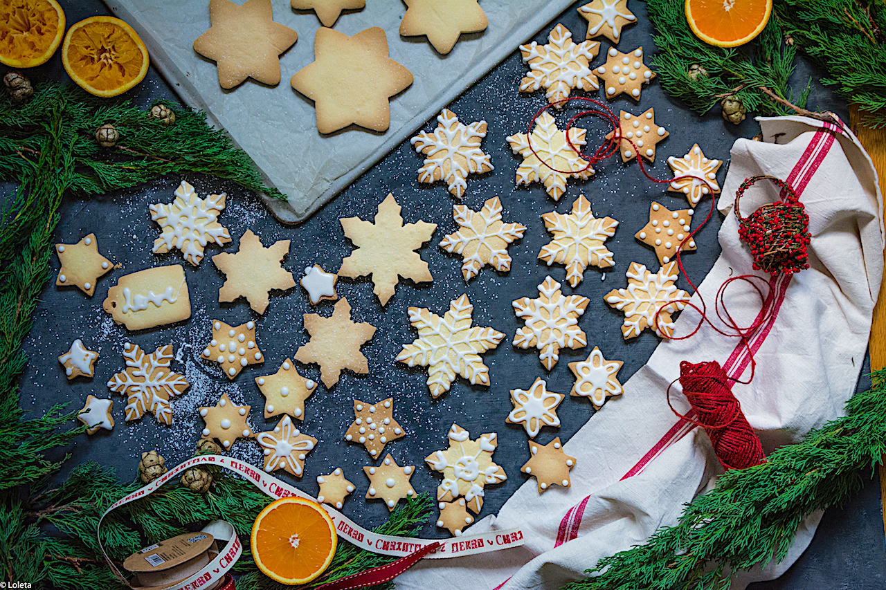 Galletas de azúcar sin gluten para decorar con glaseado de naranja