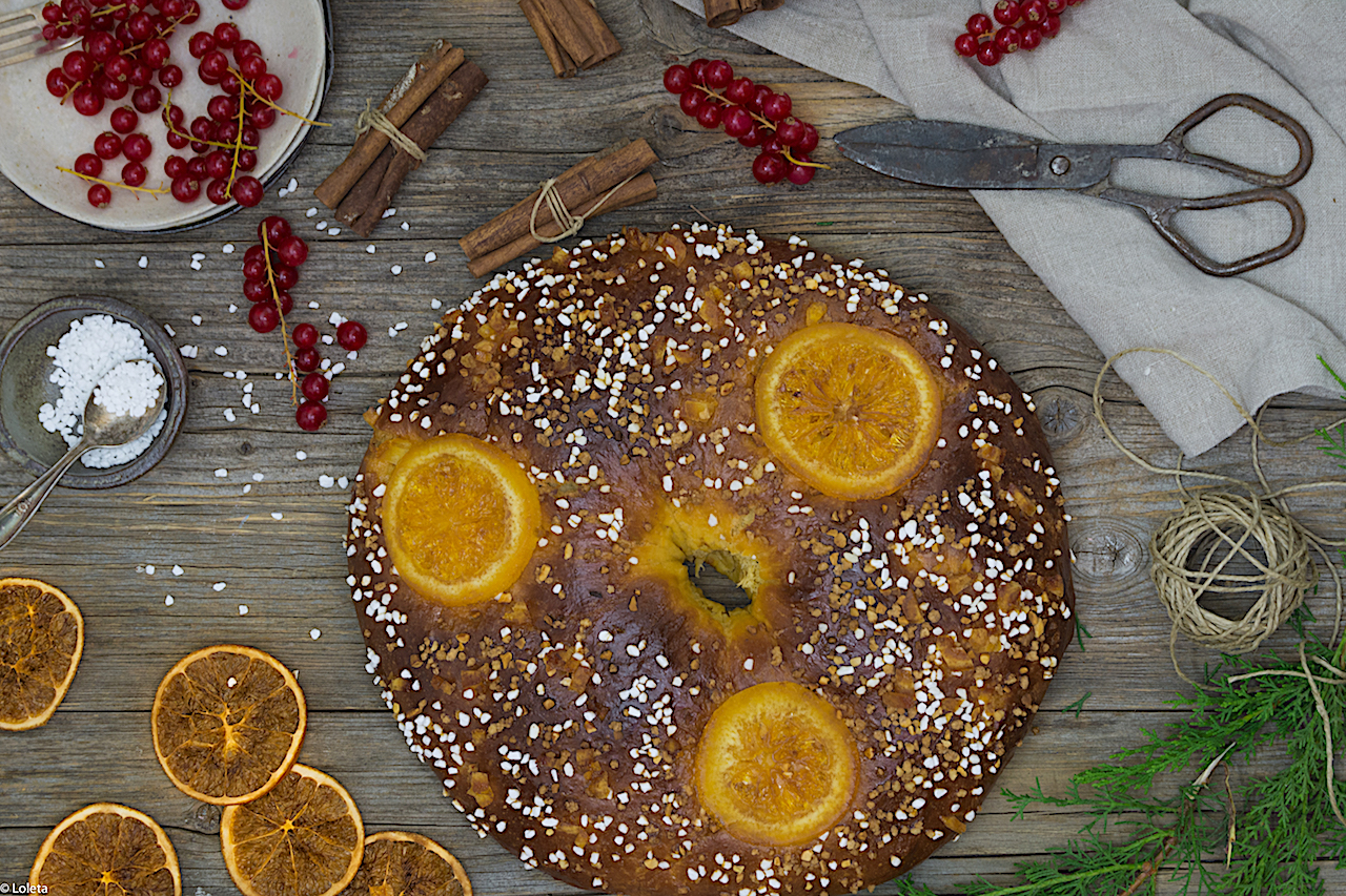 Roscón de naranja. Desayuno el día de Reyes