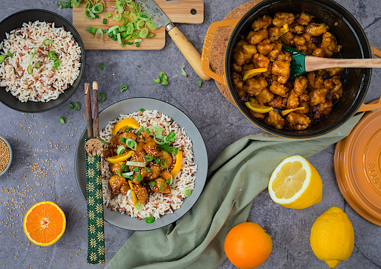 Pollo al limón estilo chino hecho en casa. Asia en tu mesa