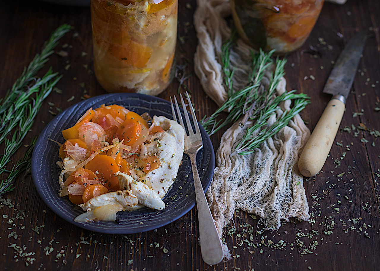 Pechugas de pollo en escabeche. Las pechugas de Tía nena