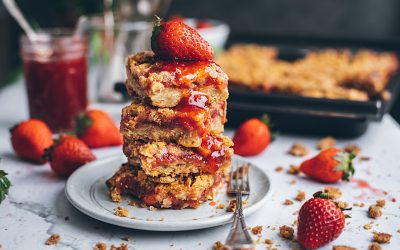 Pastelitos crujientes de fresa y avena
