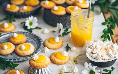 Lemon pie cookies. Biscuit-shaped lemon tart