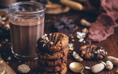 Peanut butter and gluten-free chocolate biscuits