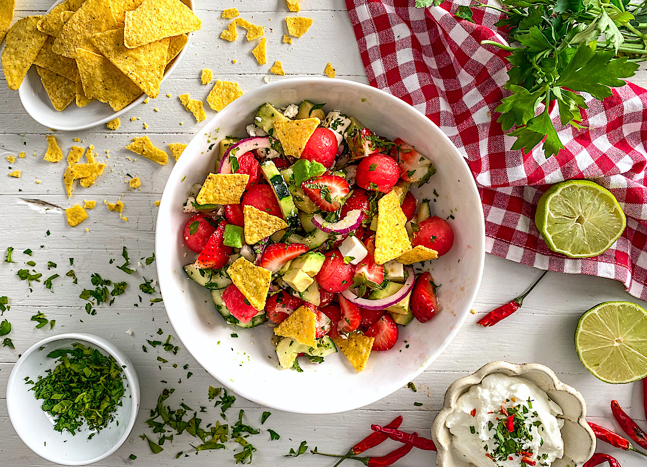 Ensalada de sandía. La ensalada perfecta del verano