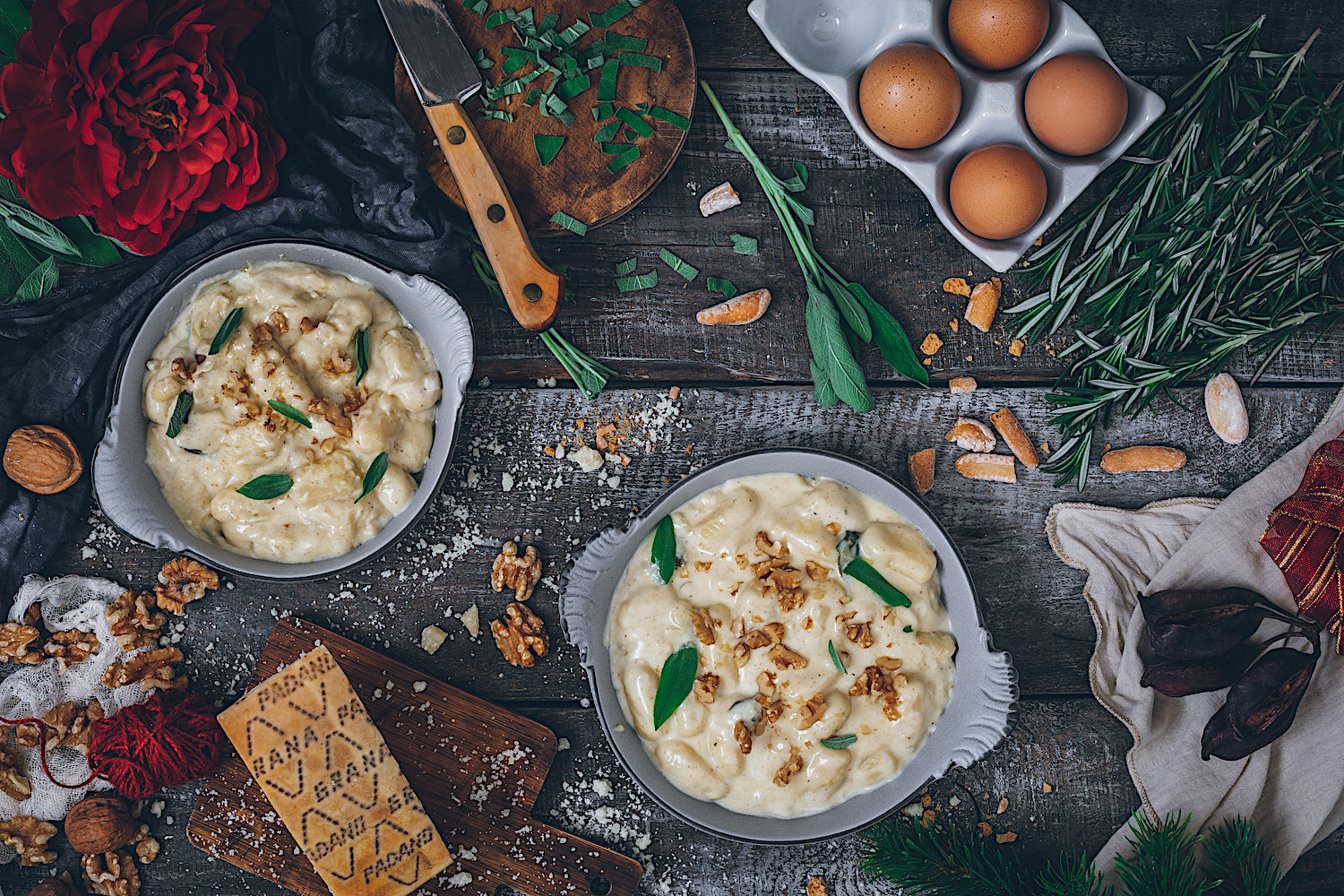 Ñoquis de patata con crema de queso. Una salsa adictiva