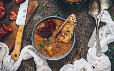 Lentils with my mother's chorizo. The lentils of a lifetime