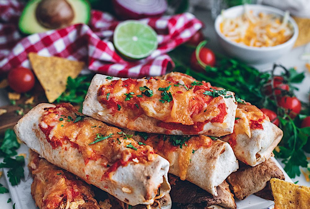 Fat-free vegetarian enchiladas in oven or airfryer