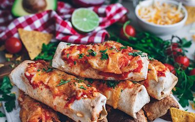 Enchiladas vegetarianas sin grasa en horno o en airfryer