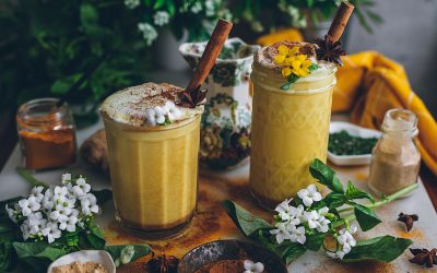 Turmeric shake. Turmeric latte perfect to take care of yourself and enjoy at the same time