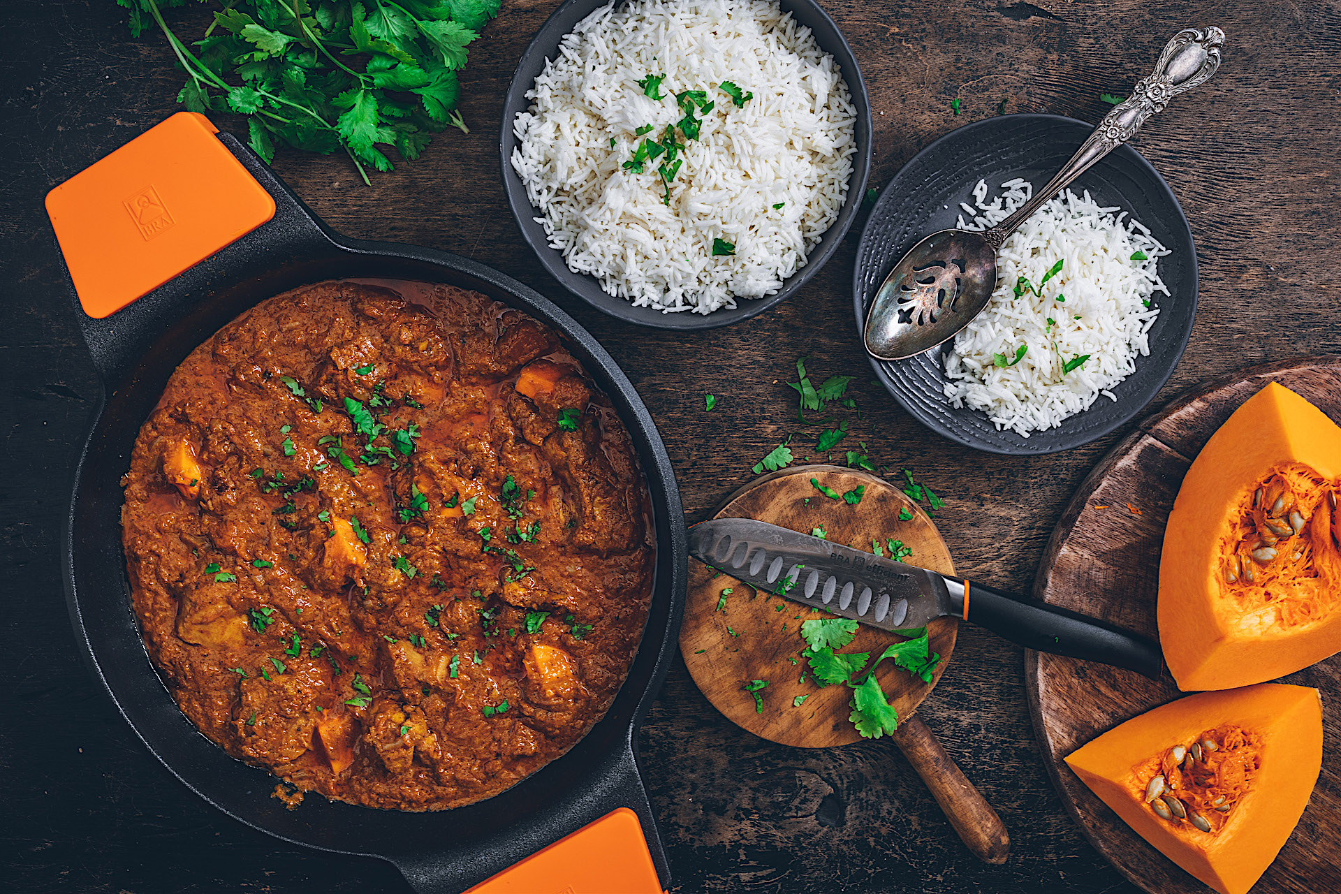 Curry de pollo y calabaza. Un poquito de la India hoy en mi cocina