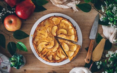Unsweetened apple flan cake with 4 ingredients