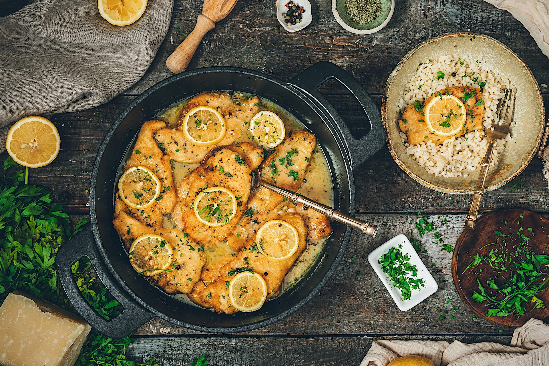 Pollo con mantequilla de limón. Puro terciopelo en tu boca