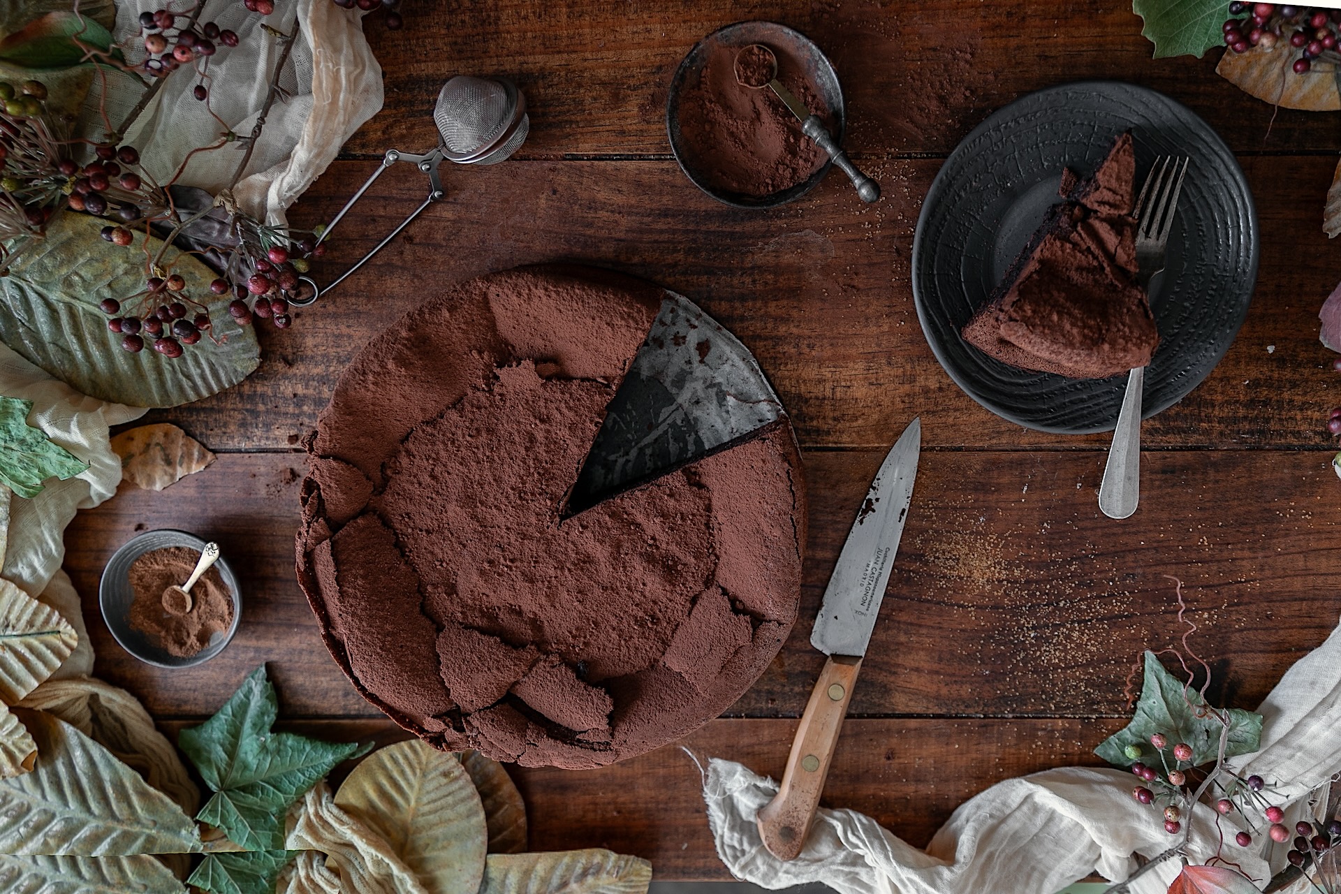 Tarta de chocolate sin harinas. La textura de tus sueños