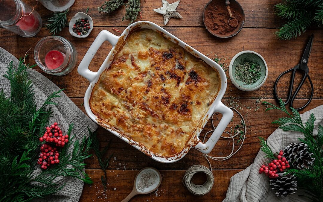 Gratin de pommes de terre dauphinoises. Pommes de terre de Noël chez Oleta