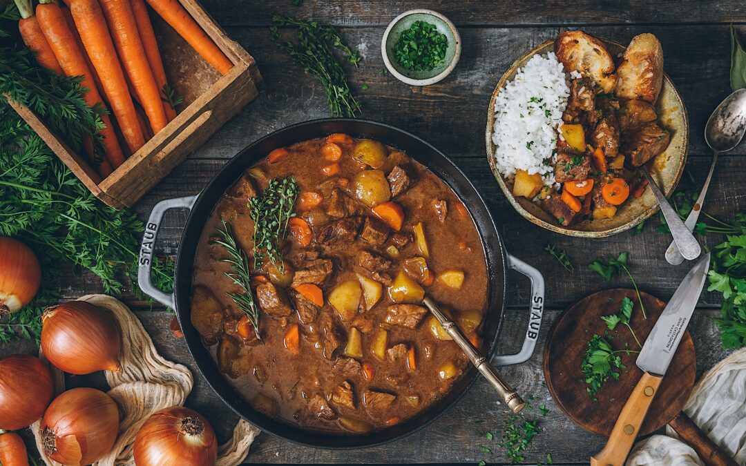 Estofado de ternera con verduras. El comfort food de toda la vida