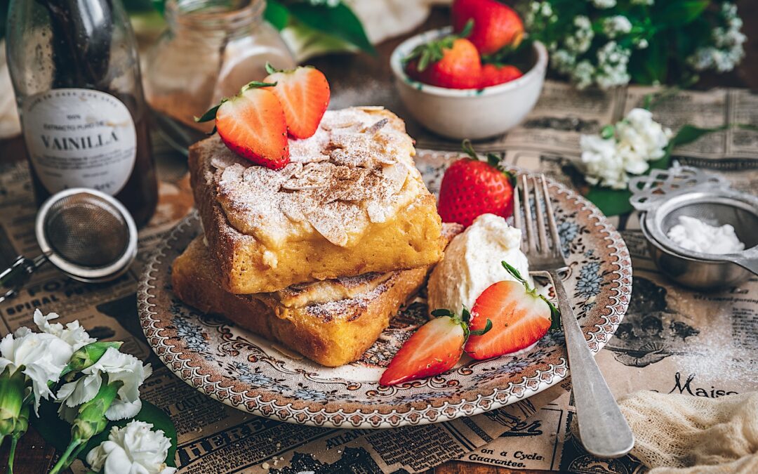 French toast with almond cream