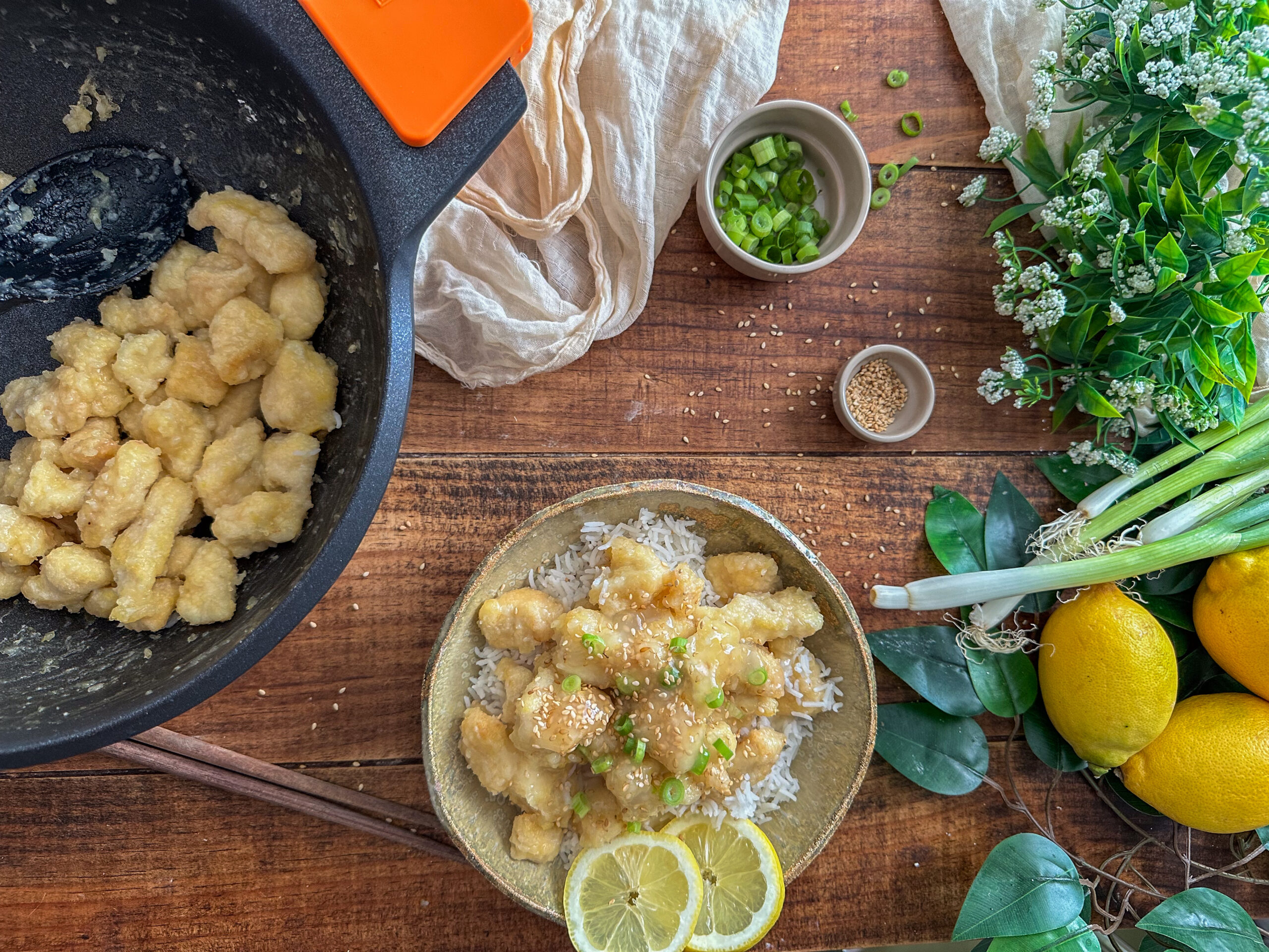 Pollo con limón estilo chino. Las comidas de los sábados en Londres