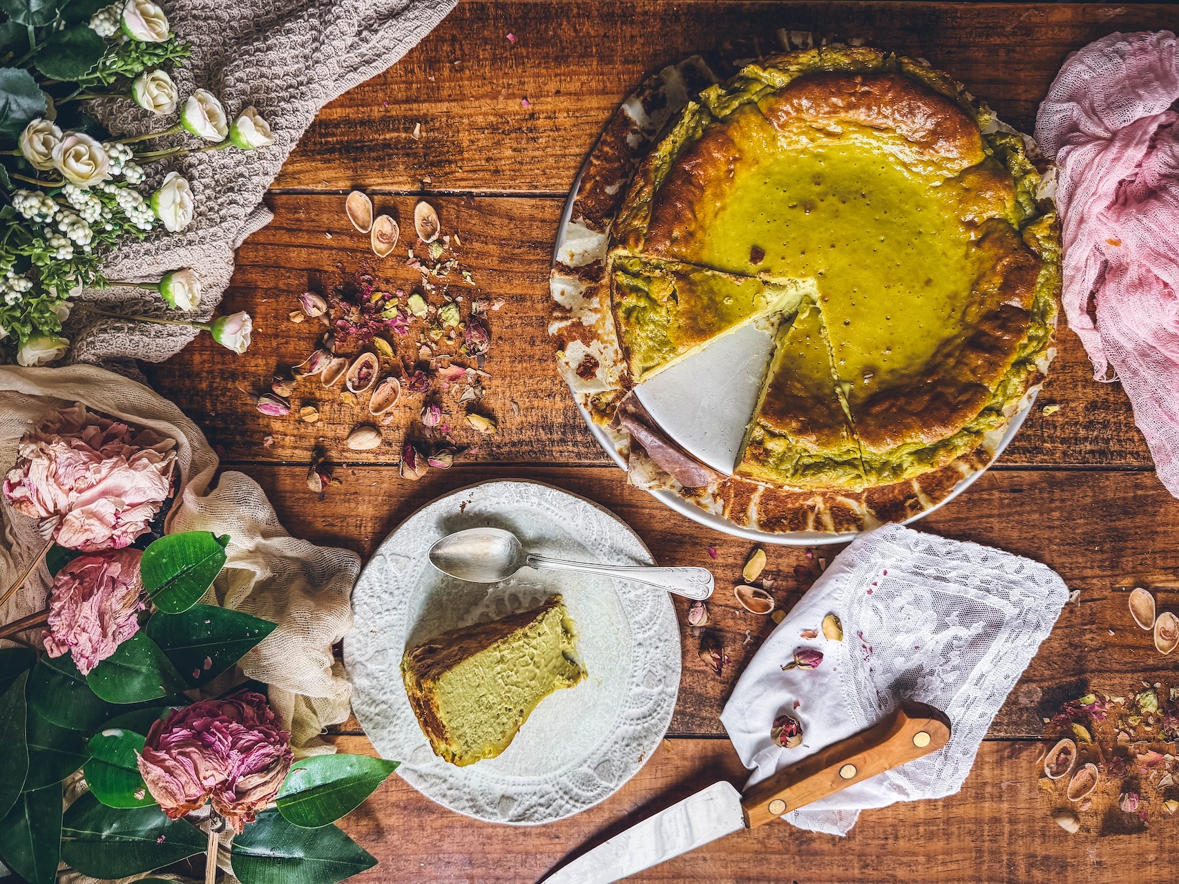 Tarta de queso con pistachos. La favorita de mi madre que te va a encantar