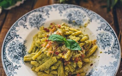 Casarecce al limone con ricotta y Grana padano. La pasta con limón y ricotta de Amalfi