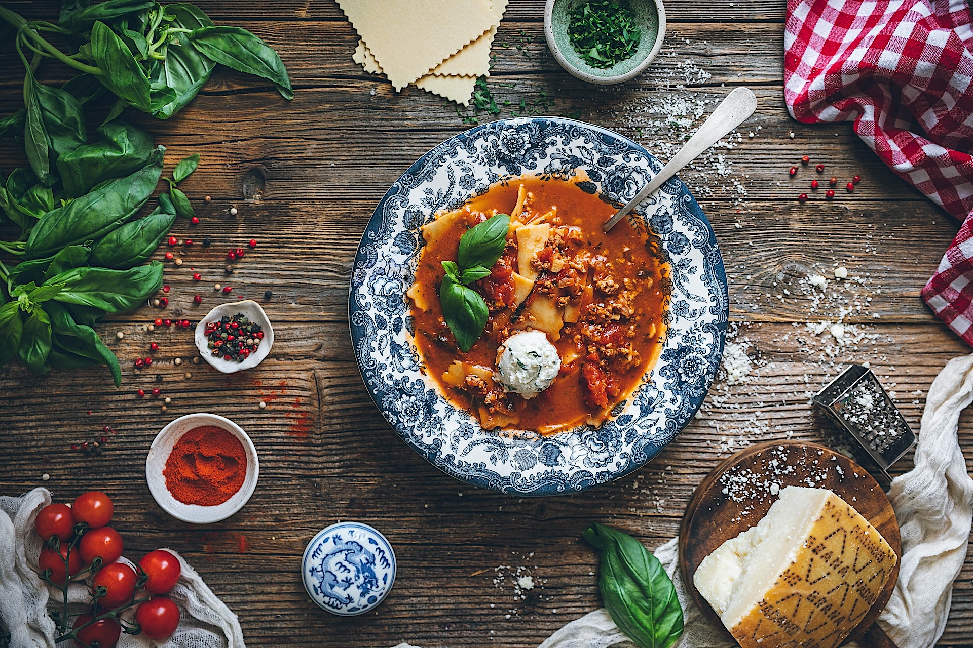 Sopa de lasaña. Una manera diferente y más ligera de lasaña