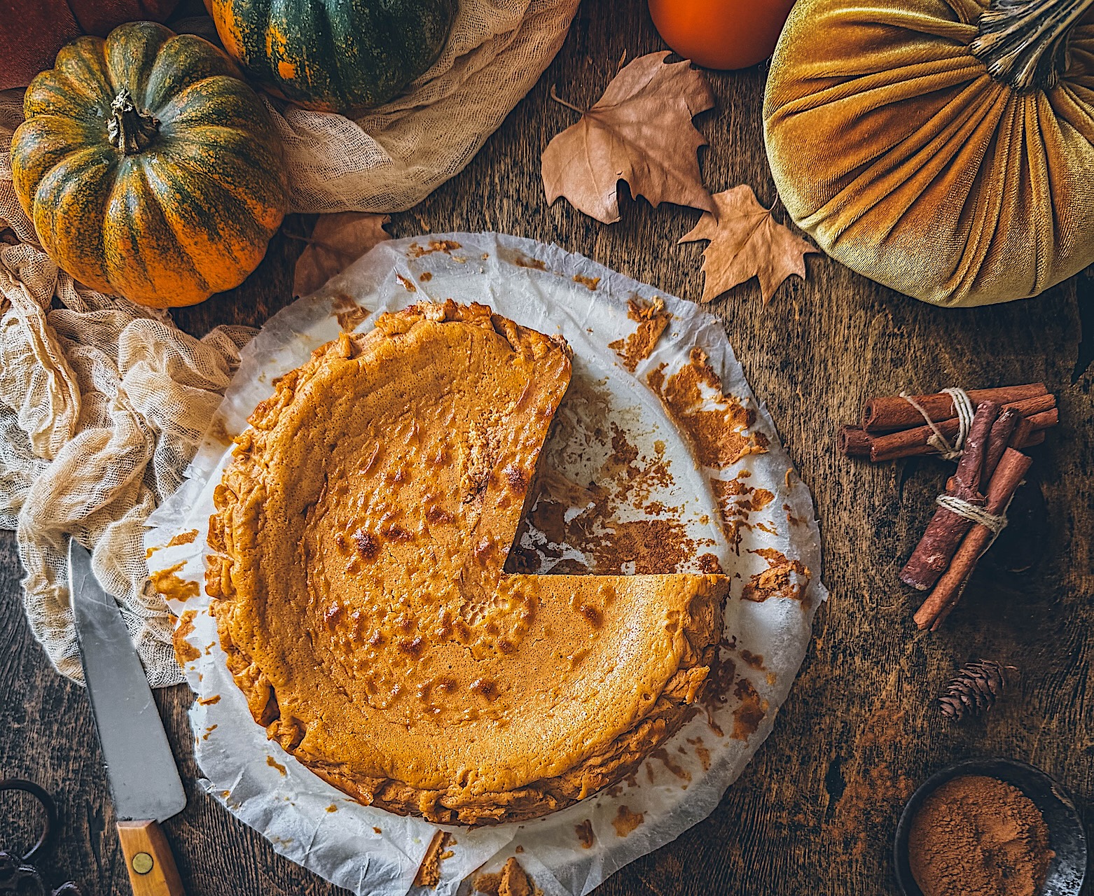 Tarta de queso de calabaza. El sabor más cremoso del otoño